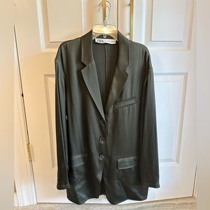 Zara oversized satin blazer